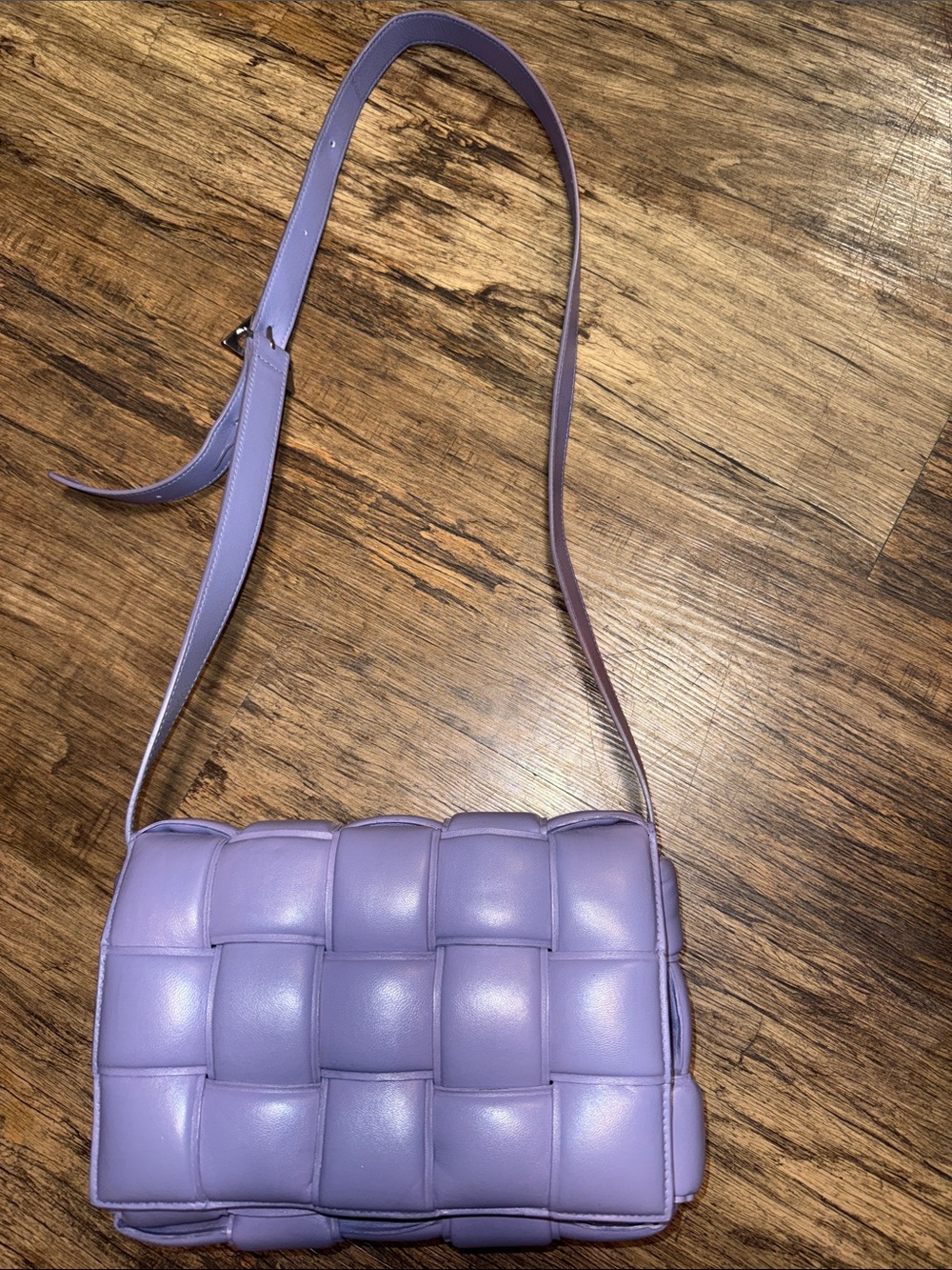 Bottega Veneta Lavender Padded Intrecciato Crossbody Bag